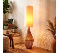 Lampadaire LED, lampe de chambre, interrupteur au pied, métal marron, H 125 cm