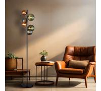 Lampadaire lampadaire lampe d'appoint lampadaire chambre lumière lampe de salon, métal verre gris vert, 6 ampoules G9, LED 3,5W 350Lm 3000K blanc chaud, H 155 cm