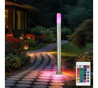Lampe LED d'extérieur sur pied en acier inoxydable Eclairage de jardin Distributeur de courant Prise DIMMER incl. TÉLÉCOMMANDE