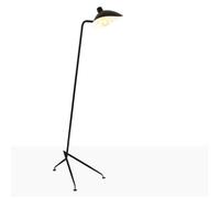 Lampe sur Pied Noire au Design Nordique Moderne en Aluminium Noir, Inspirée de Mouille E27.