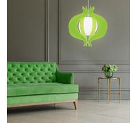 Lampe Suspended LED 9 W Design Enfant Vert Verre Sphérique Sablée 1 Lumière