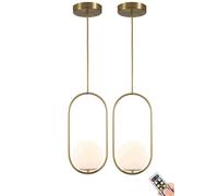 Lampe suspendue à piles avec ampoule rechargeable à intensité variable et programmable, lustre d'éclairage de plafond suspendu alimenté par batterie non câblé, for îlot de cuisine, table à manger, sal