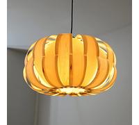 Lampe suspendue à une tête ronde en bois Art Moderne Créatif Sud-Est Asiatique Style Rétro Art Placage E27 Lustre À La Main Lampe Suspendue Restaurant Et Bar Plafonnier Décor Luminaires Interesting