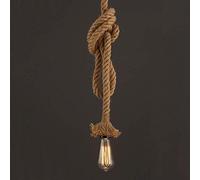Lampe Suspendue Art déco Classique européenne en Corde de Chanvre, luminaire de Plafond Industriel du Milieu du siècle pour Salon, Ficelle à tête Unique E26/E27, Lampe Suspendue, à Bougie pour Salle