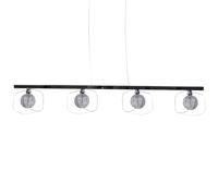 Lampe suspendue au plafond design boule en aluminium tresse de verre salon lumière chromée Brilliant G78372/15