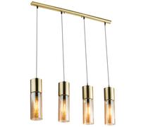 Lampe suspendue au plafond REMOTE CONTROL lampe suspendue en verre en laiton dimmable dans un ensemble comprenant des ampoules LED RVB