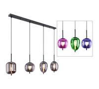Lampe suspendue au plafond Smart Home lampe en verre à commande vocale à intensité variable dans un ensemble comprenant des lampes à LED RVB
