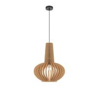 Lampe Suspendue Bois E27 Ø 35 CM Noir Beige Suspensions à Manger Salon