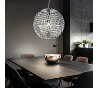 Lampe suspendue boules lampe boule lampe design chromée suspendue, métal, 1x douille E27, DxH 30x150 cm, TRIO 305500106