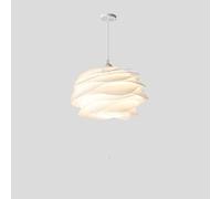 Lampe Suspendue de Plafond de Chevet de Chambre D'Enfant, Lustre Nordique Moderne À Encastrer E27, Art Minimaliste, Suspension Blanche Réglable Avec Abat-Jour En Acrylique, Lanterne D'Exposition D'Îlo