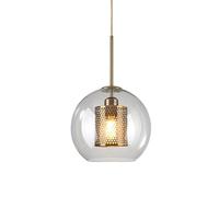 Lampe suspendue de plafond vintage d'intérieur, 1 luminaire, lustre industriel en métal réglable hauteur avec abat-jour verre, for lampe couloir chambre à coucher loft d'îlot cuisine