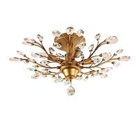 Lampe Suspendue de Salon à 4 lumières, Spoutnik Moderne Luxueux, Bougie en Cristal K9, Ampoules E14/E12, décoration Artistique médiévale en Laiton, Lampes suspendues Semi-encastrées pour Salle à