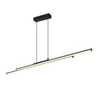 Lampe suspendue de table à manger noire mate LED Lampe suspendue de salon, 24W 1800lm blanc chaud, LxH 100 x 120 cm