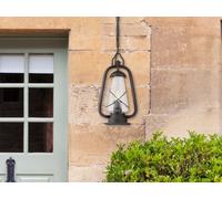 Lampe suspendue d'extérieur Miners en vieux bronze E27 60W Elstead