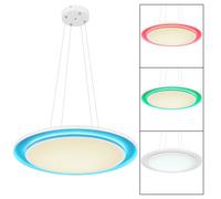 Lampe suspendue dimmable avec télécommande Lampe de table à manger LED lumière du jour lampe à suspension blanche, RVB changeant de couleur, 40W 3700lm blanc chaudblanc froid, DxH 60 x 120 cm