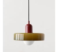 Lampe Suspendue du Milieu du siècle en Verre Vert rétro, luminaire Suspendu de Ferme, Grand Plafond, pour îlot de Cuisine, évier, Lustre Nordique Moderne pour Chambre à Coucher, Salle à mang