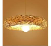 Lampe suspendue en bambou - PZCC - 40CM - Fait main - Style rétro - Lumière douce uniforme