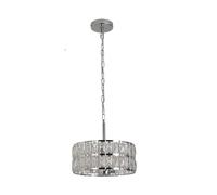 Lampe suspendue en cristal, hauteur réglable, design polyvalent, argenté A, sans ampoules