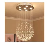 Lampe Suspendue en Fil d'acier Inoxydable avec Cristal, plafonnier Moderne et Luxueux en Cristal avec Spot LED, Lustre décoratif pour escalier de Villa Duplex ou Salon, éclairage intérieur.