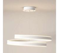 Lampe Suspendue en Forme d'anneau pour Chambre à Coucher, luminaires Suspendus en métal en Spirale linéaire, lustres Modernes d'éclairage de Salle à Manger LED-6000K, Lampes géométriques en