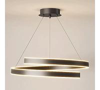 Lampe Suspendue en Forme d'anneau pour Chambre à Coucher, luminaires Suspendus en métal en Spirale linéaire, lustres Modernes d'éclairage de Salle à Manger LED-6000K, Lampes géométriques en
