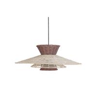 Lampe Suspendue en Rotin Inspiration Bohème Marron et Beige Kabompo