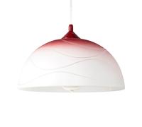 Lampe Suspendue En Verre Rétro Ø 30 Cm E27 Blanc Rouge Cuisine Rétro