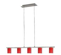 Lampe suspendue en verre salon salle à manger plafonnier chromé ALU dans un ensemble comprenant des ampoules LED