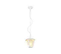 Lampe suspendue extérieure en aluminium blanc, 17 x 17 cm