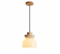 Lampe suspendue japonaise Wabi-sabi, lampe en travertin avec abat-jour