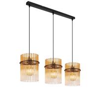 Lampe suspendue lampe à manger lumière verre plafonnier à 3 lampes ambre