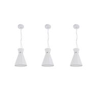 Lampe suspendue lampe à suspension lampe à suspension de salon lampe à suspension lampe à cône blanc en plâtre, anneau en métal chromé, 1x douille E27, DxH 20x177,5 cm, lot de 2