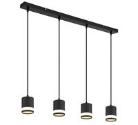 Lampe suspendue lampe de salon lampe de salon noir opale 4 flammes LED H 120 cm