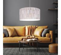 Lampe suspendue lampe de salon lampe suspendue lampe de cuisine d'appoint en bois, papier peint multicolore, 1x douille E27, DxH 50x128 cm