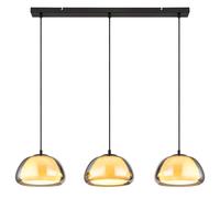 Lampe suspendue lampe de salon lampe suspendue plafonnier verre couleur fumée 3 lampes