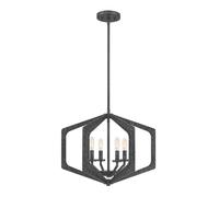 Lampe suspendue lampe de table à manger en acier 4 lampes noir E14 cuisine