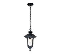 Lampe suspendue lampe de terrasse lampe extérieure suspension E27 aluminium noir verre clair