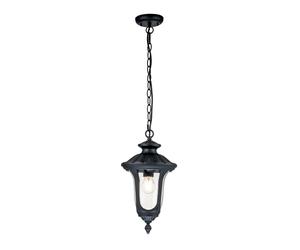 Lampe suspendue lampe de terrasse lampe extérieure suspension E27 aluminium noir verre clair