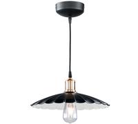 Lampe suspendue lampe suspendue design classique lampe de salon rétro suspendue avec abat-jour rond, métal noir blanc, 1x E27, DxH 35x7 cm