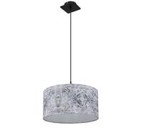 Lampe suspendue lampe suspendue lampe parapluie lampe de salle à manger lampe suspension, abat-jour textile à motifs bleu gris noir, douille E27 réglable en hauteur, DxH 40x150cm