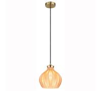 Lampe suspendue lampe suspendue plafonnier lampe de salle à manger verre doré ambre