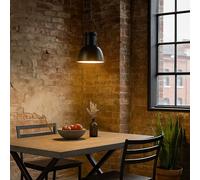 Lampe à suspendre LED Design industriel Lampe de salon Lampe de cuisine Suspension Plafonnier, métal noir, 1x E27 4W LED blanc chaud, H 120 cm, cuisine loft salon