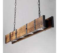 Lampe Suspendue LED en Bois Rustique, Lampe Suspendue pour Table à Manger, rétro, Hauteur réglable, Bar, Industriel, Vintage, plafonnier, Bureau, café, loft créatif, Lampes de Plafond, éclairage