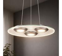 Lampe Suspendue LED En Nickel Mat Avec Verre Éclairage DIMMER Pour Chambre