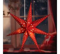 Lampe suspendue LED étoile en papier X-MAS parquets Déco Noël spots rouge