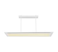 Lampe suspendue LED lampe lumière du jour, métal blanc, télécommande à changement de couleur RVB à intensité variable, mémoire CCT/fonction veilleuse, 5160lm 2700-6500K blanc chaud -blanc froid, L 114