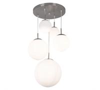 Lampe suspendue LED, lampe suspendue, lampe suspendue, 5 boules de verre opale