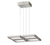 Lampe suspendue LED plafonnier LED, dimmable, réglable en hauteur, nickel mat, 1x LED 45 watts 4300 lm blanc chaud, H 150 cm, WOFI 6531.04.64.8000