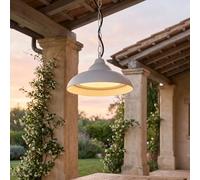 Lampe suspendue LED pour l'extérieur Ø 25 cm H : 73 cm IP54 Blanc Lumière blanche chaude 3000 K 640 lm Aluminium Lampe suspendue moderne pour auvent Lampe suspendue pour l'extérieur