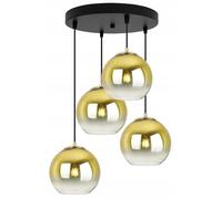 Lampe Suspendue - Light Home - Bergen Gold - Abat-jour Verre - Réglable - Noir